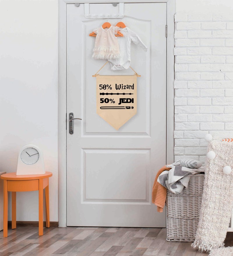 Topthink 50% Wizard 50% Jedi-Canvas Hanging Flag Banner Wall Sign Decor Gift for Baby Kids Boy Nursery Teen Room Front Door -Star Quotes Wars Gift - Image 5